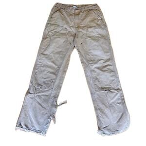 Carhartt Double Knee Carpenter Pants Men's 32x34 Distressed B136 BRN Work Wear